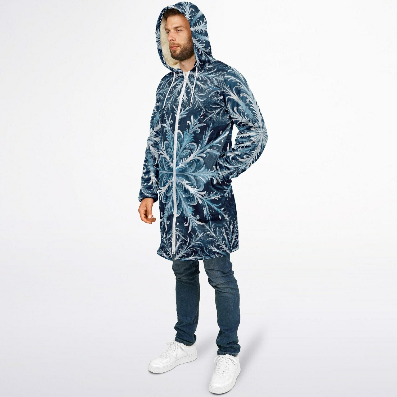 Soft as snowfall - Unisex Hooded Cloak with zippers