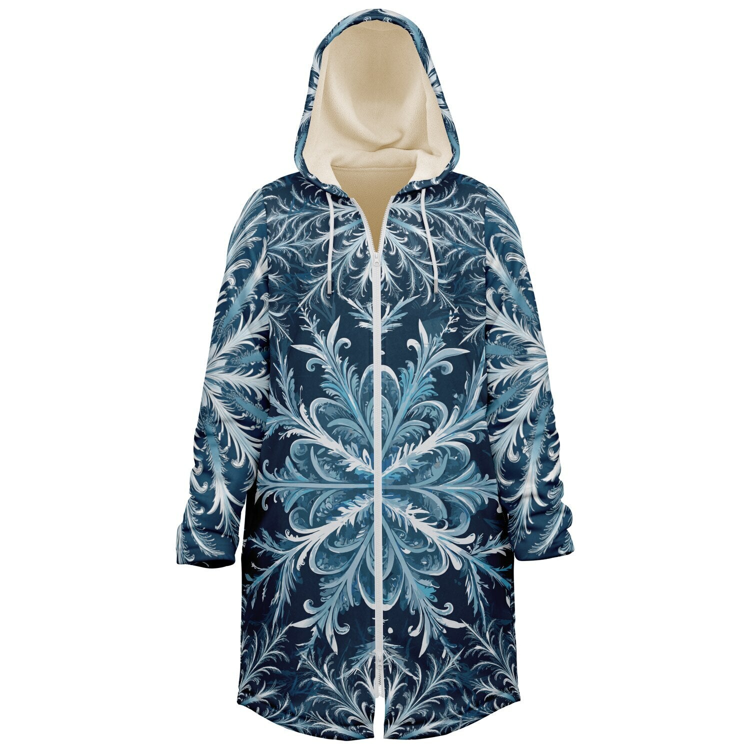 Soft as snowfall - Unisex Hooded Cloak with zippers