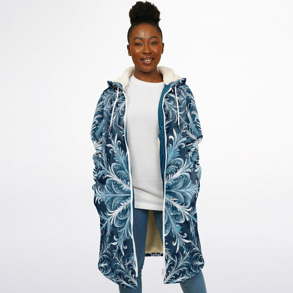 Soft as snowfall - Unisex Hooded Cloak with zippers
