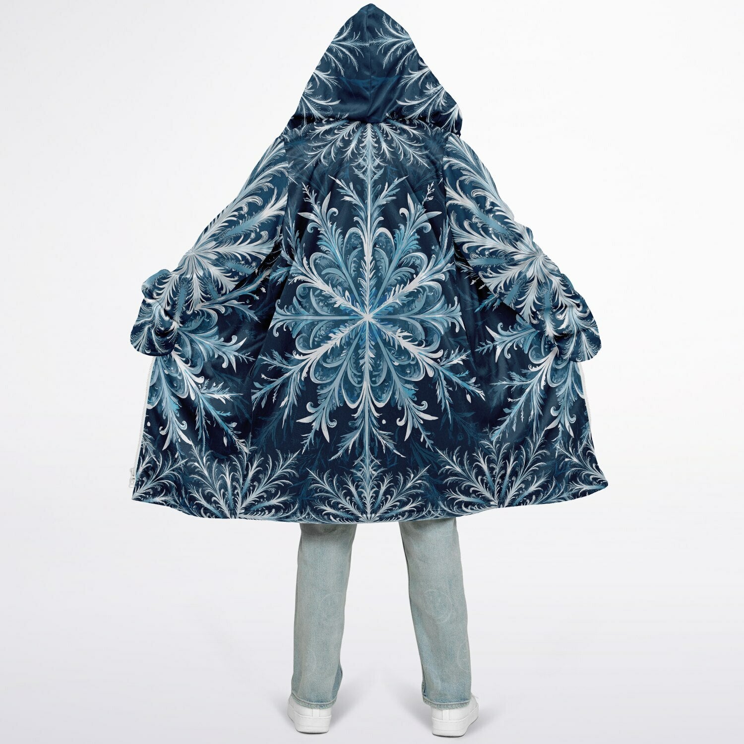 Soft as snowfall - Unisex Hooded Cloak with zippers