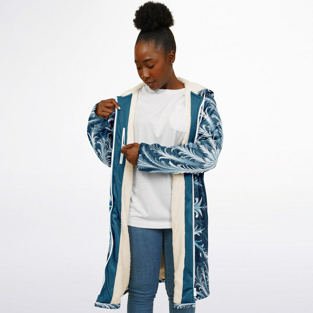 Soft as snowfall - Unisex Hooded Cloak with zippers