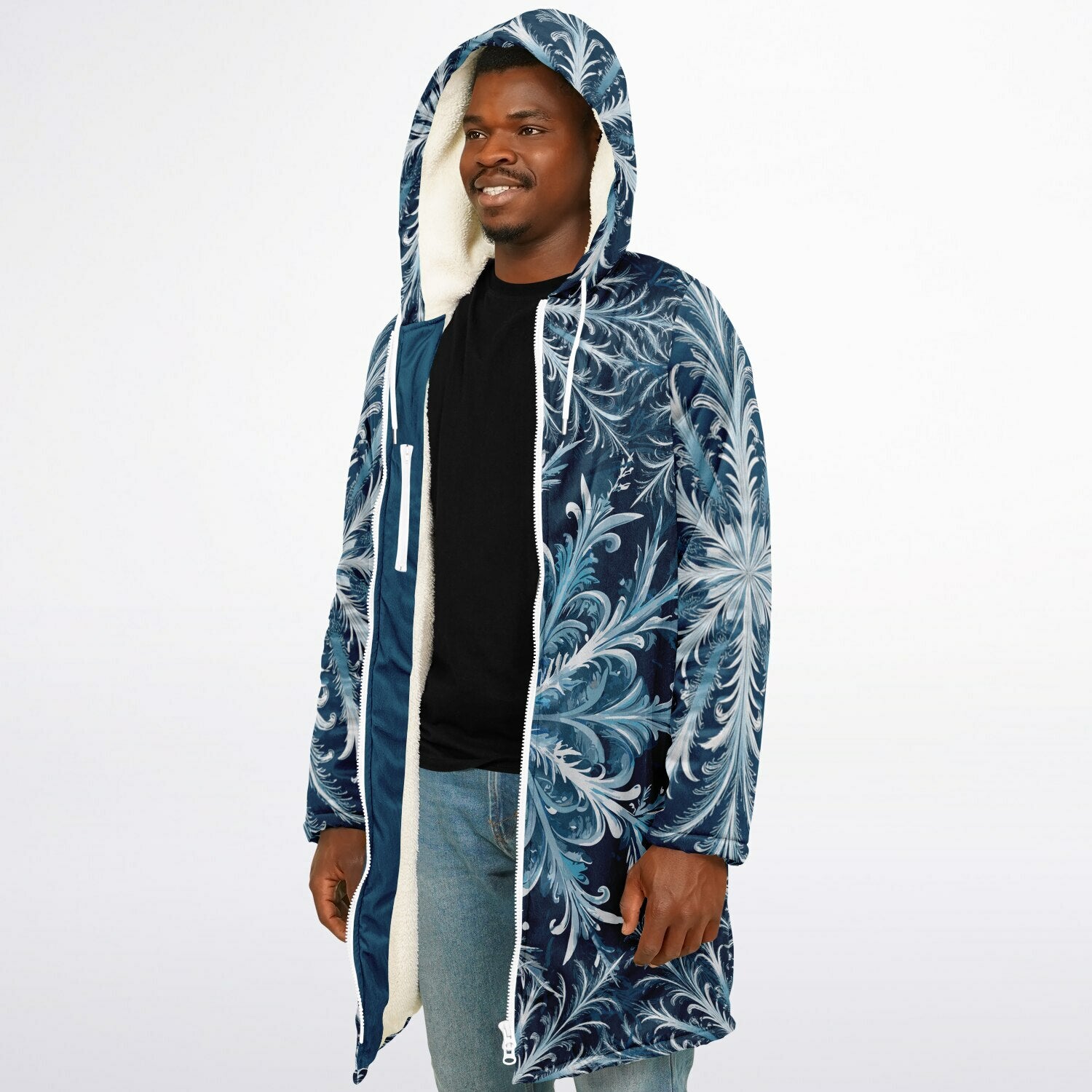 Soft as snowfall - Unisex Hooded Cloak with zippers