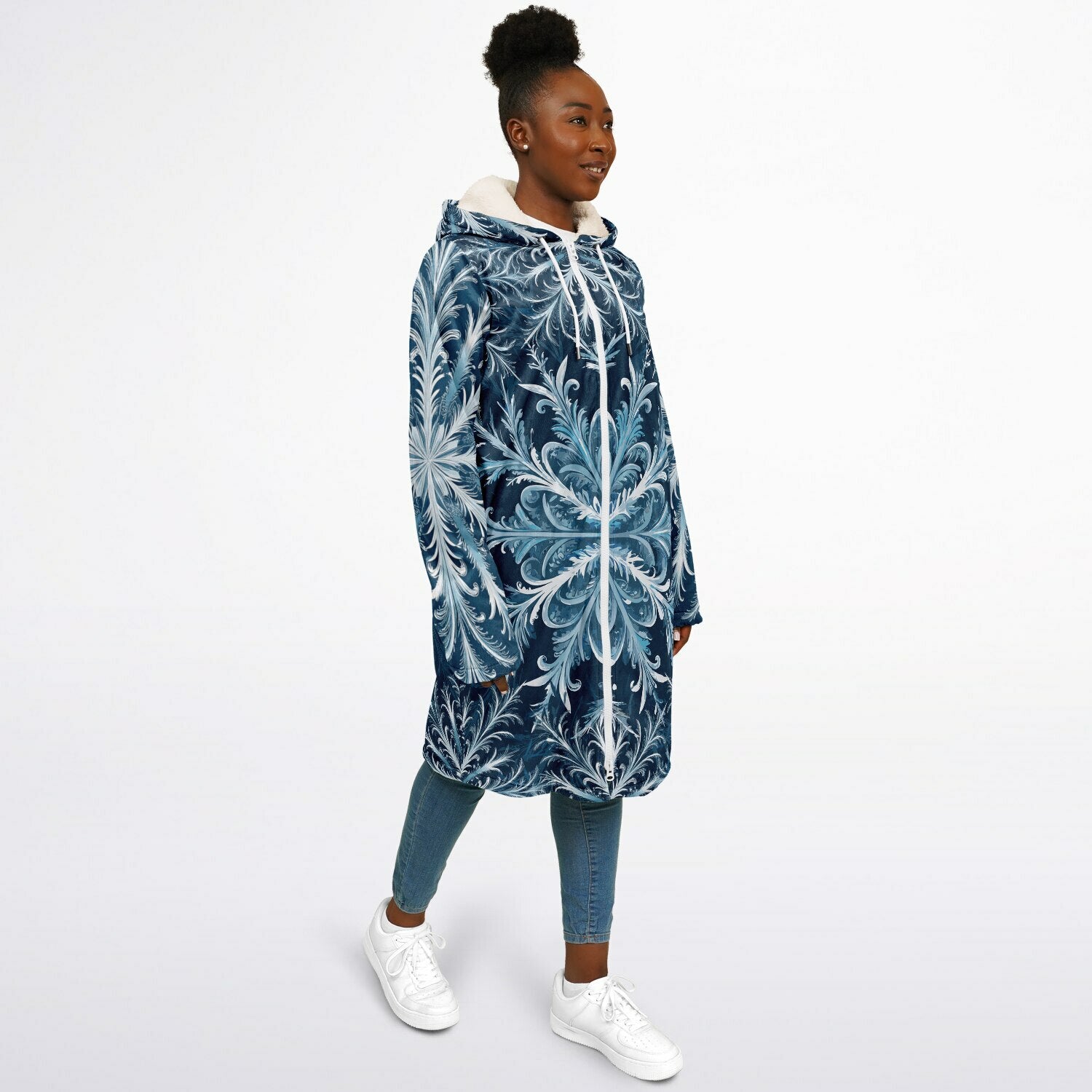 Soft as snowfall - Unisex Hooded Cloak with zippers