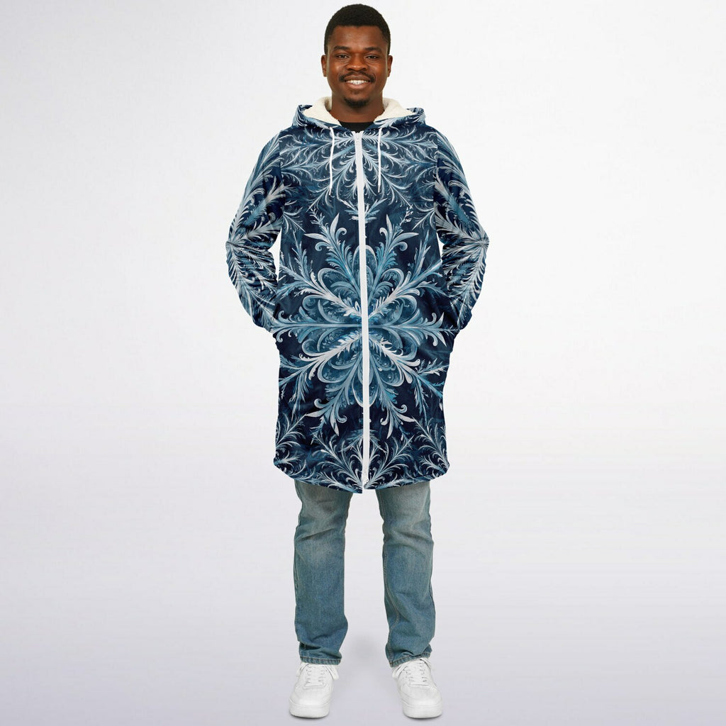 Soft as snowfall - Unisex Hooded Cloak with zippers