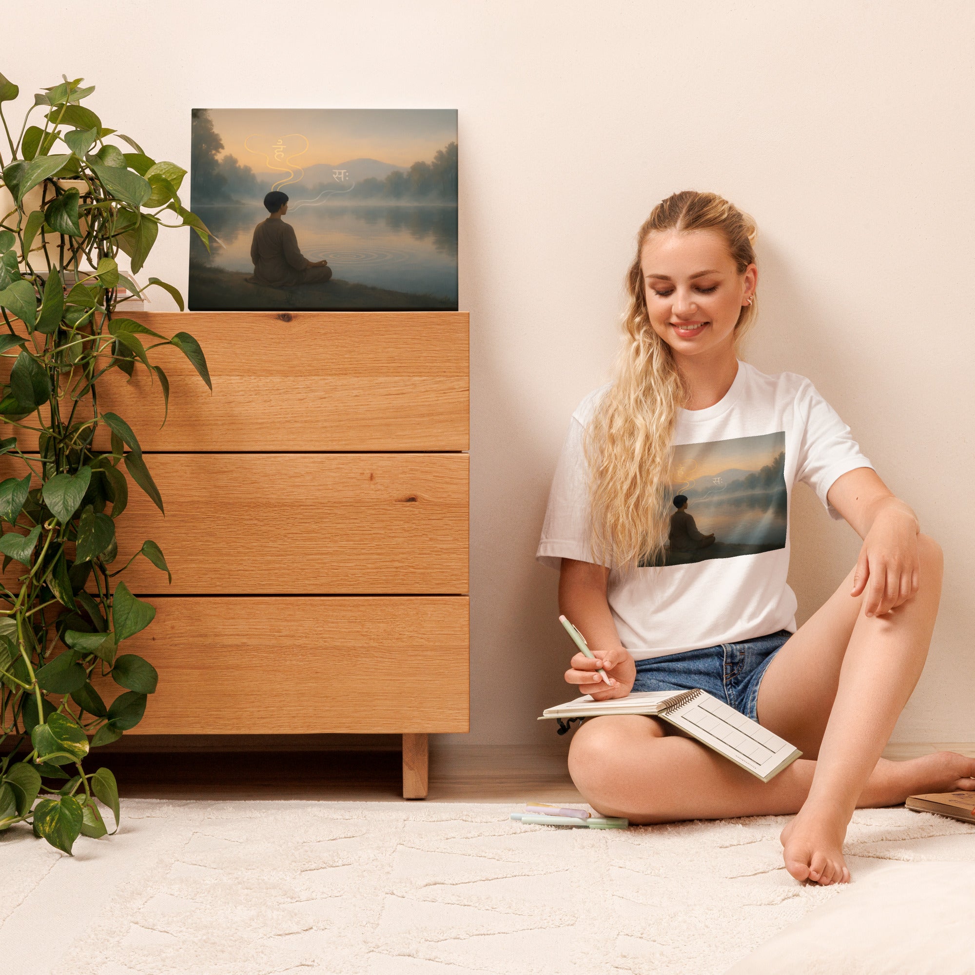 Meditation canvas - Yoga room decore, wall decore